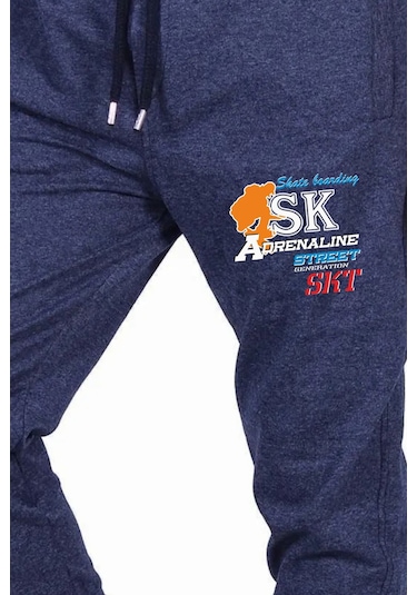 Sk Baskılı Erkek Çocuk Beli Lastik Detaylı Bağlamalı Eşofman Altı Füme