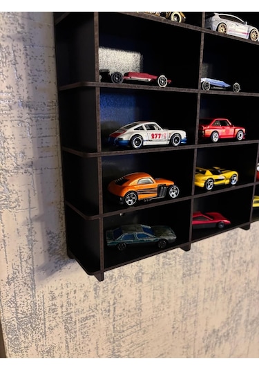 Oyuncak Araba Rafı Mobilya Siyah