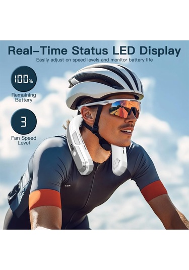Taşınabilir Boyun Vantilatörü, 6000mah Şarj Edilebilir, 3 Hız B,