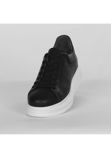 Boy Uzatan Gizli Topuklu Siyah Spor Ayakkabı Siyah