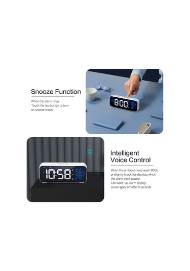 Dijital Çalar Saat Masa Sıcaklık Nemli Elektronik Saat Hafta İçi