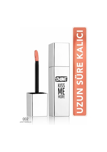 Flormar Shine Kiss Me More Uzun Süre Kalıcı & Parlak Bitişli Likit Ruj 002 Apricot Marmalade