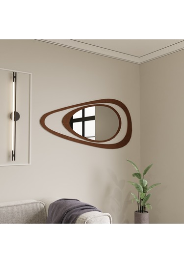 Dekoratif 2 Parçalı Lüks Pleksi Aynalı Duvar Dekoru Kahverengi