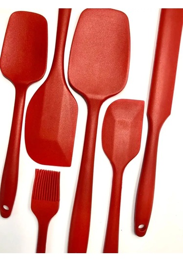 Ale-alena 6 Parça Kırmızı Silikon Mutfak Gereci Seti 137864060 Kırmızı