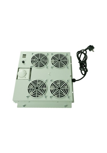 Canovate 4Lü Rack Kabinet Fan Modülü Termostatlı Ral 7035 Gri