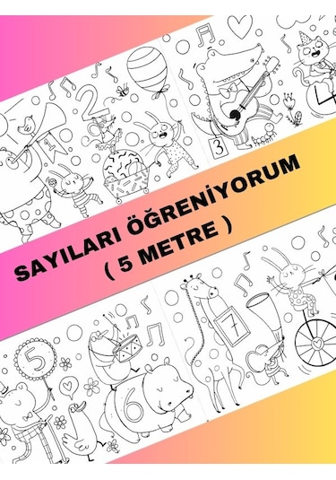 Sayıları Öğreniyorum Boyama Kağıdı 5 Metre