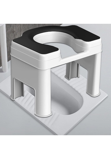 Suntek Tuvalet Taburesi Taşınabilir Kaymaz 26,5cm-beyaz-siyah