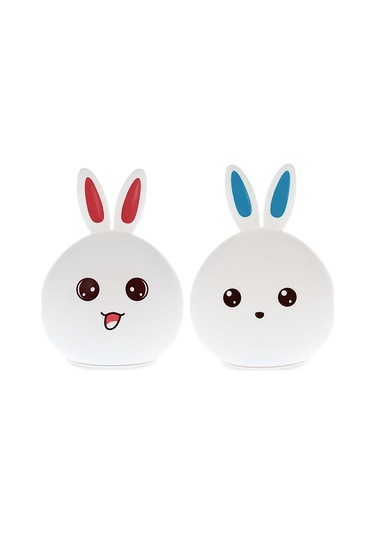 Pembe Tavşan Led Gece Lambası Çocuk Bebek Çocuk Başucu Lambası Renkli Silikon Dokunmatik Sensör Dokunun Kontrol Gece Lambası