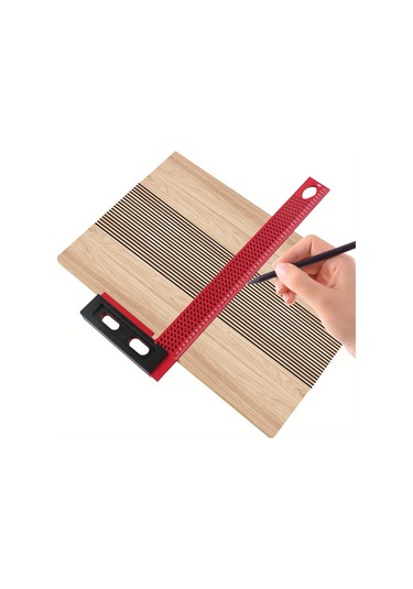 Yaozixa Ahşapçılık İçin L-şekilli Hassas Çizgi Kalemi - Paralel/dikey Çizim, Delikli Marka Kılavuzu, 300mm, Siyah-kırmızı