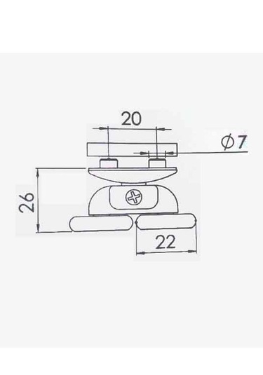 Kabinet Duşakabin Çift Delikli Teker 1 Adet Krom