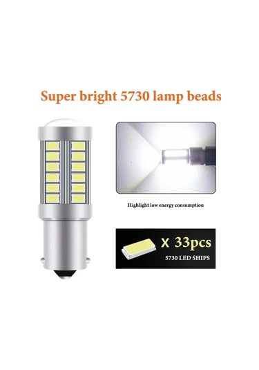 2 Py21w P21 5w 1156 Ba15s 1157 Bay15d 33 Smd Led Araba Flaş Fren Ampulü White 1156 Ba15s P21w 1 Piece Set