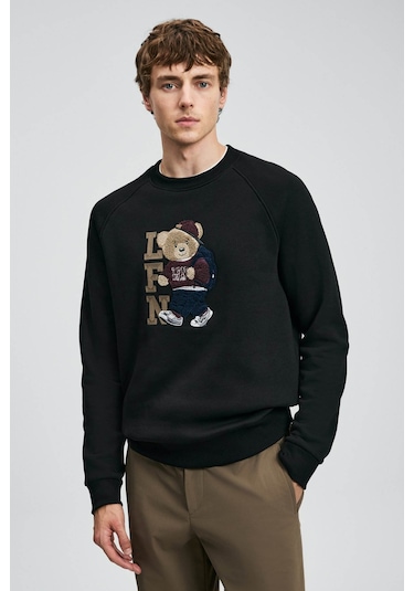 Lufian Storm Siyah Erkek Sweatshirt 112030172 Siyah