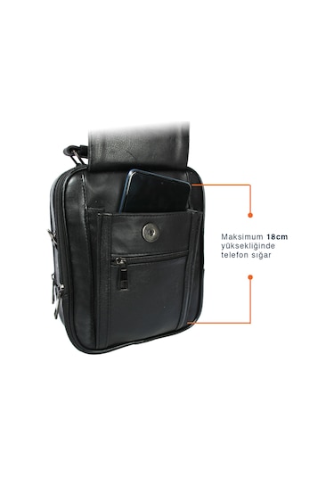 Bay Pablo C60 Hakiki Deri Çelik Kasalı Orta Boy Erkek El Çantası Siyah