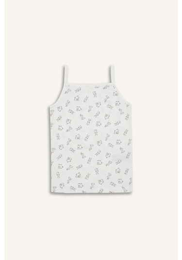 DeFacto Kız Çocuk Desenli 2'li İç Atlet E7058A825SPER105 Ekru