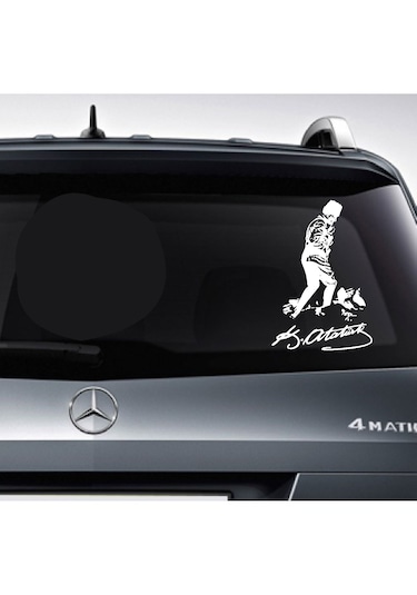 Mustafa Kemal Atatürk Kocatepe Silüet Sticker - Araba Oto Motosiklet Karavan Sticker 00617 20x13 Cm