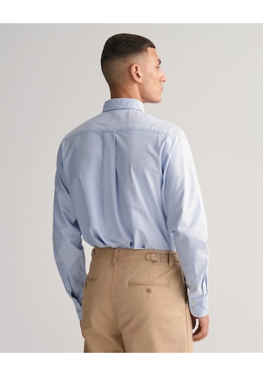 Gant Erkek Regular Fit Düğmeli Yaka Gömlek-mavi Mavi