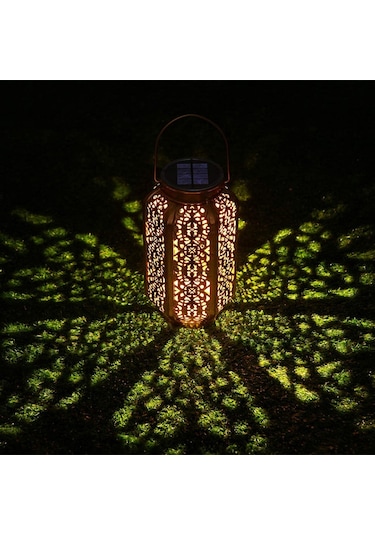 Hfambition Güneş Enerjili Demir Altıgen Projeksiyon Işığı, Açık Hava Dekorasyonu