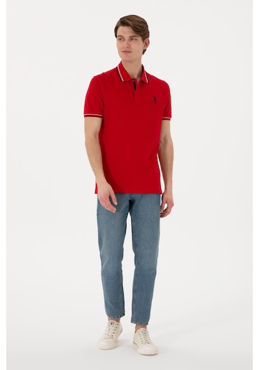U.s. Polo Assn. Erkek Kırmızı Tişört Basic 50306011-vr030 Kırmızı