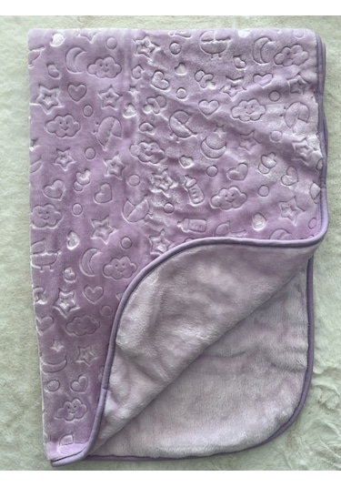 Embos Peluş Bebek Battaniyesi 100 X 120 Lila
