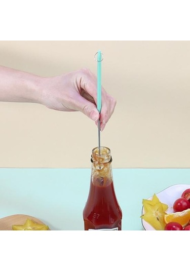 Siyah Mini Spatula Teleskopik Isıya Dayanıklı Ergonomik Saplı Mutfak Şişeleri Küçük Silikon Spatula Minik Kazıyıcı