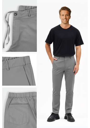 Erkek Motion Streç Kumaş Relaxed Beli Lastikli Jogger Pantolon Koyu Gri M701-r0140002-04 Koyu Gri