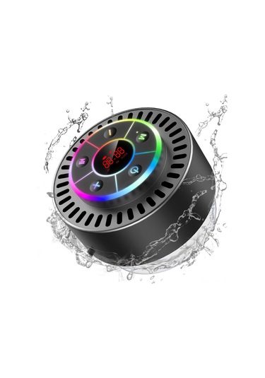 Ranyeek Su Geçirmez Bluetooth Hoparlör - Fm Radyolu, Led Ekranlı, Şok Dayanımlı T5 Model Siyah