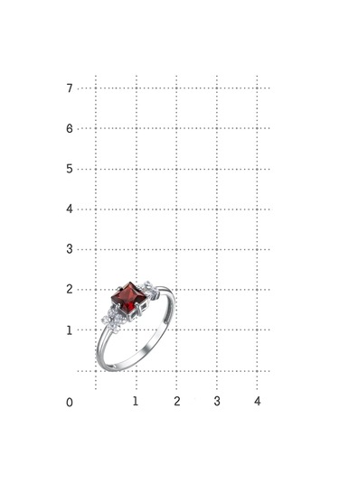Serebranyj Dom Doğal Garnet Taşlı Gümüş Yüzük 173097540 Gri