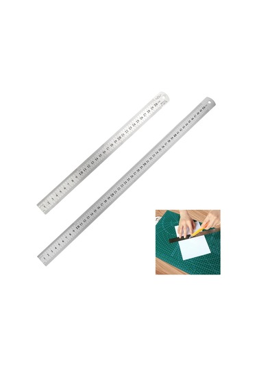 İpekbazaar Çelik Cetvel 30 CM - 50 CM Gri