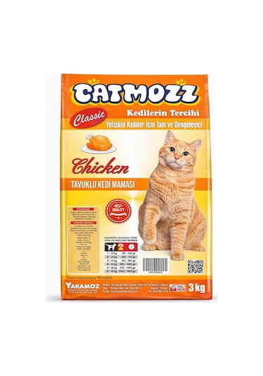 Catmozz Classic Tavuklu Yetişkin Kedi Maması 3 KG