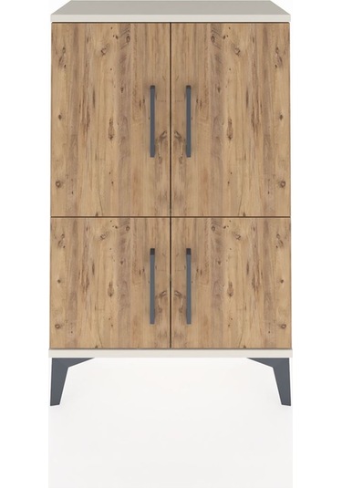 Arges Komodin 2 Raflı 4 Kapaklı 60x30x96 Aytaşı-çam Aytaşı