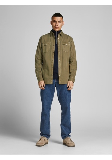 Jack&jones Jjesheridan L/s Noos Erkek Gömlek-12138115-forest Night Haki