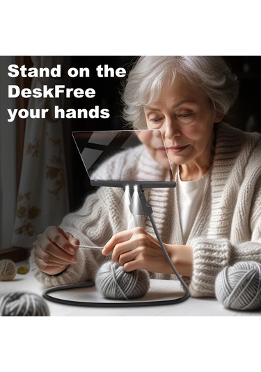 Willowhaven Siyah Taşınabilir Led Masa Lambası Hd Büyüteç Ve Esnek Boyun Siyah