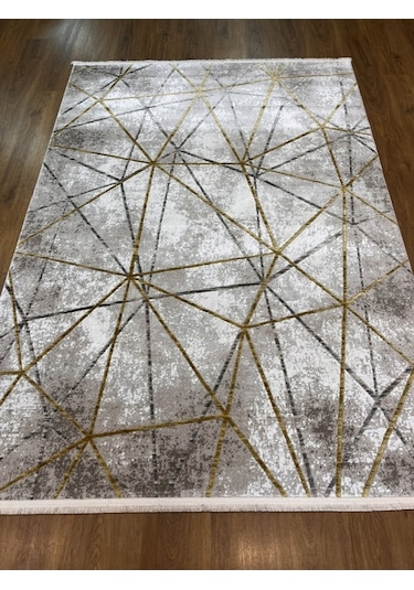 Akrilik Sarı, Gri, Krem Makina Halısı 160x230 Sarı, Gri, Krem