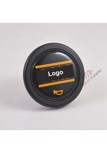 Logolu Evrensel Karbon Fiber Görünümlü Araba Yarışı Drift Spor Direksiyon Simidi Korna Düğmesi