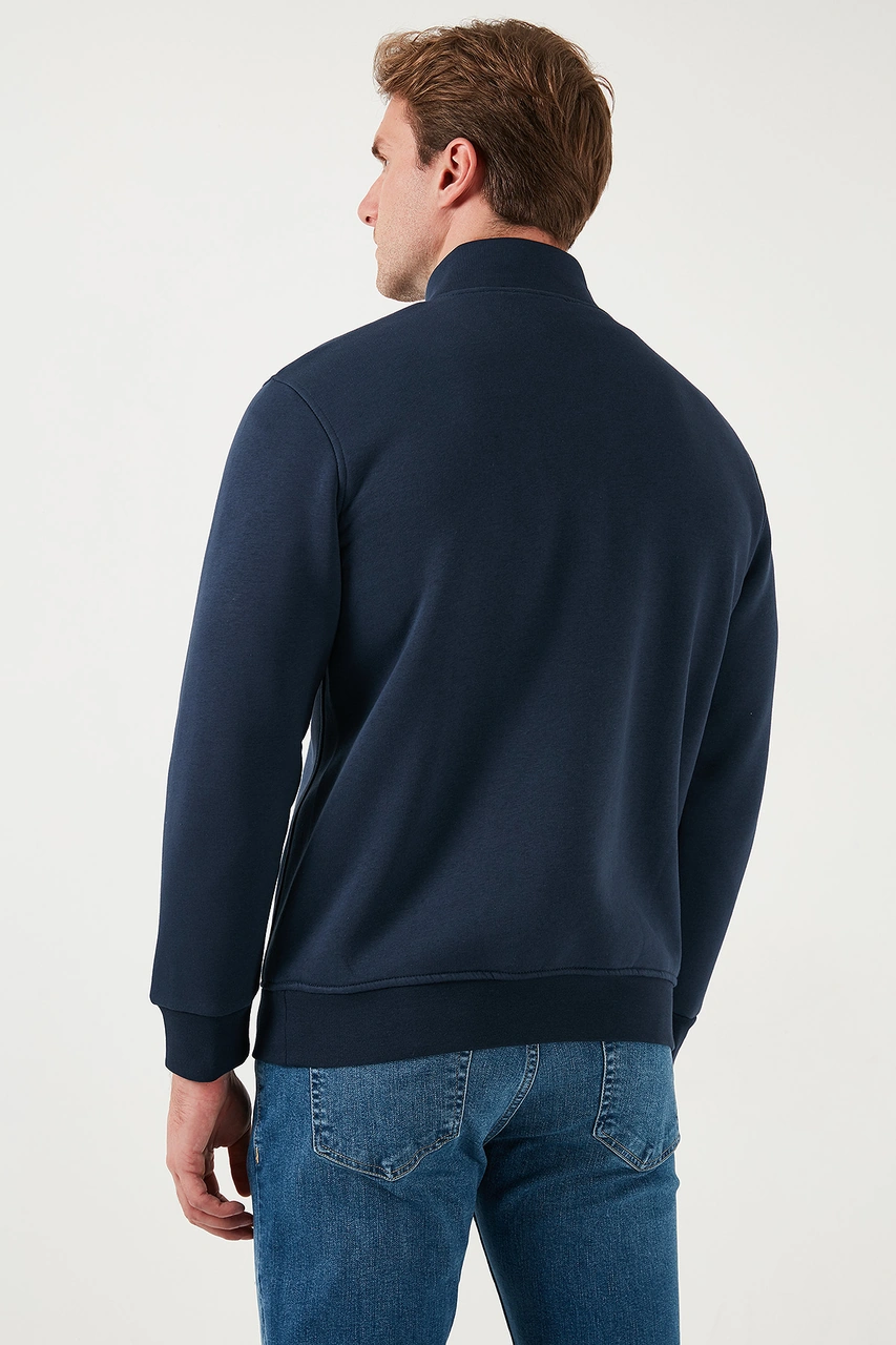 Buratti Pamuklu Regular Fit Dik Yaka 2'Li Paket Erkek Sweat 59052592S2 Koyu Gri-Koyu Lacivert