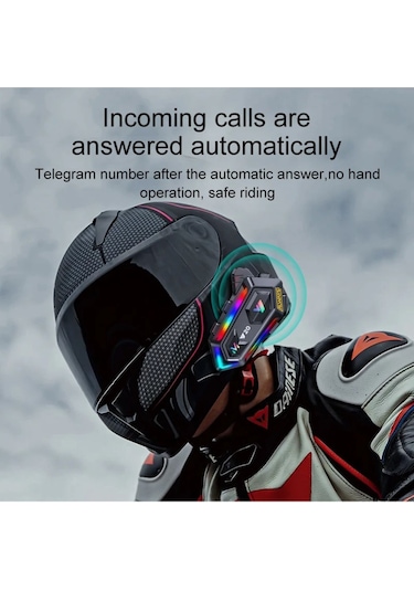 Always Y20 Bt5.3 Motosiklet Kask Kulaklık Intercom Işıklı Motorsiklet Interkom