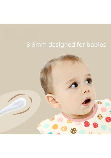 Dianziye Bebek Kulak Burun Temizlik Çubuğu, Organik Pamuk, İki Uçlu Damla + Spiralli , Kağıt Eksen, 400 Adet 2 Kutuda 200'ü , Hassas Cilt İçin Güvenli