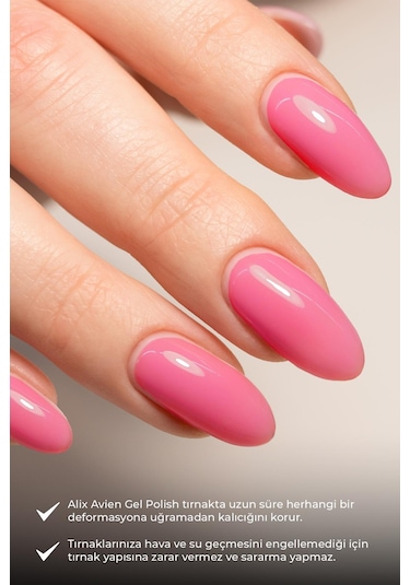 Alix Avien Pembe Kalıcı Oje 68-yoğun Renk Veren Jel Oje 12 Ml-nail Uv Gel Polish 68
