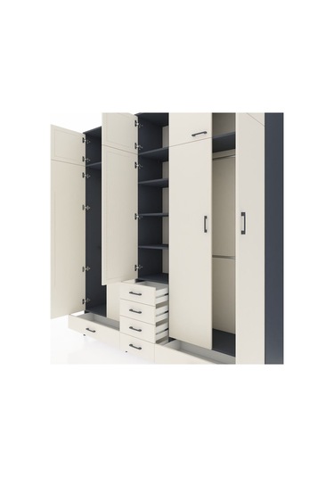 Hyperion Dolap 6 Raflı 6 Çekmeceli 4 Askılı 220x44x243 Antrasit-aytaşı/aytaşı Aytası/aytası Hyperion Dolap 6 Raflı 6 Çekmeceli 4 Askılı 220x44x243 Antrasit-aytaşı/aytaşı Aytası/aytası