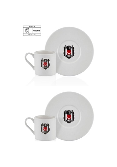Neva N3422 Beşiktaş Lisanslı Arma Logo 2'li Kahve Fincan Takımı-Bjk