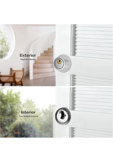 Chuangyinshop Tek Taraflı Silindirli Ölü Kilit Hırsızlık Önleyici Paslanmaz Çelik Kapı Donanımı