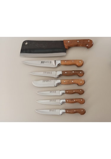 Lazoğlu Kasap-Kurban-Mutfak 6 Lı Bıçak Seti Kemik Satırı Bıçağı
