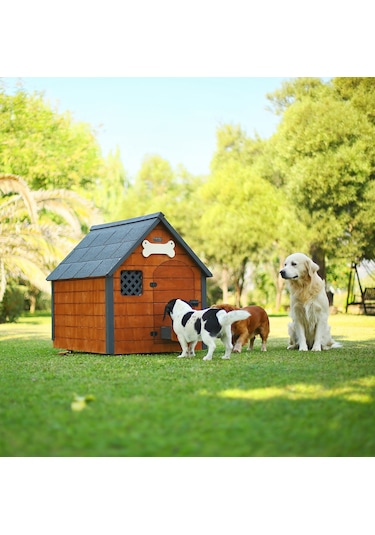 Mandu Isı Yalıtımlı Ahşap Köpek Kulübesi Large