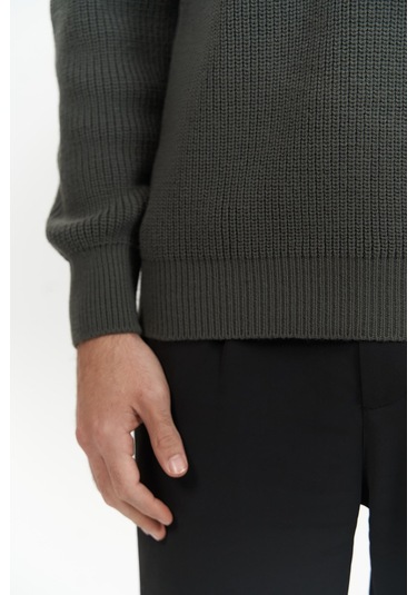 Vander Düğme Detay Antrasit Erkek Triko Kazak Antrasit