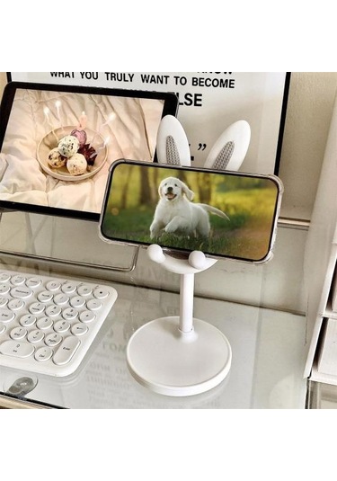 Masaüstü Telefon Tutucu Ped Sünger Ayarlanabilir Yükseklik Çok İşlevli Yerden Tasarruf Sağlayan Kompakt Telefon Tutucu Pembe