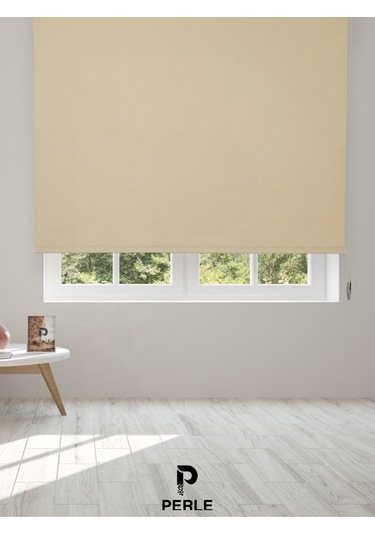 Br Perle Açık Bej Rengi Düz Mekanize Stor Perde Yüksek Kalite Metropol Serisi Açık Bej