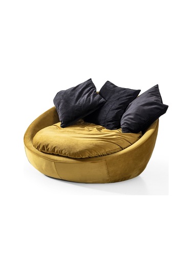 Miss Worble Fotelja Berjer Tekli Döner Koltuk Sarı