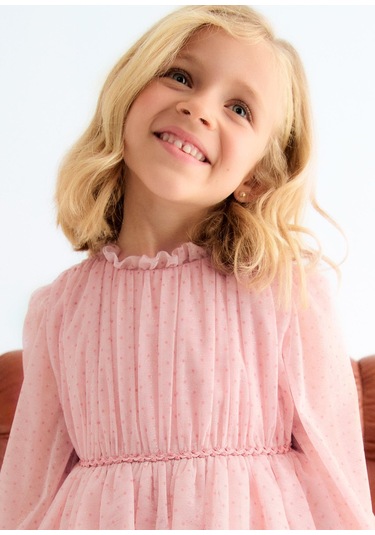 Mayoral Abel&lula Kız Çocuk Uzun Kol Tüllü Elbise Pembe