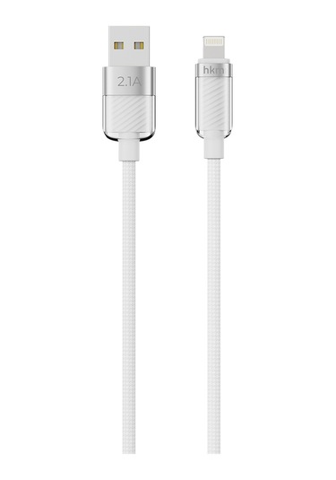 Knit Glam 2.1A Hızlı Şarj Destekli Usb-A To Lightning Şarj Ve Data Aktarım Kablosu 1 Metre Beyaz
