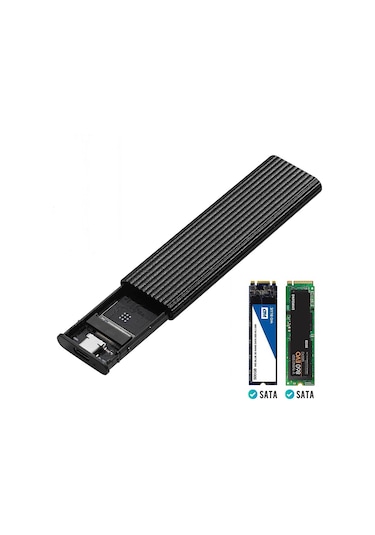 Mufunye M.2 Sata Ssd Kutusu Usb3.1 Type-c İle 6gb/s Aktarım Hızı, B/b+m Anahtarı Desteği, Alüminyum, Mavi Disk Dahil Değil